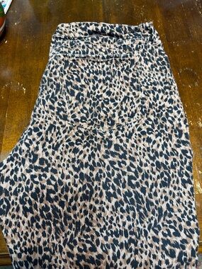 Women's Leopard Print Jeans - Black and Tan